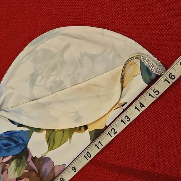 Prelude SteinMart Floral long sleeve open flare clear rhinestone rimmed Medium - Picture 6 of 10